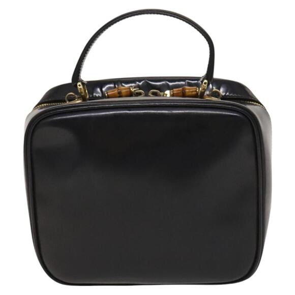 GUCCI Bamboo Bag Patent Leather Gold Dark Gray 000 3270 000 3270 - Picture 3 of 12